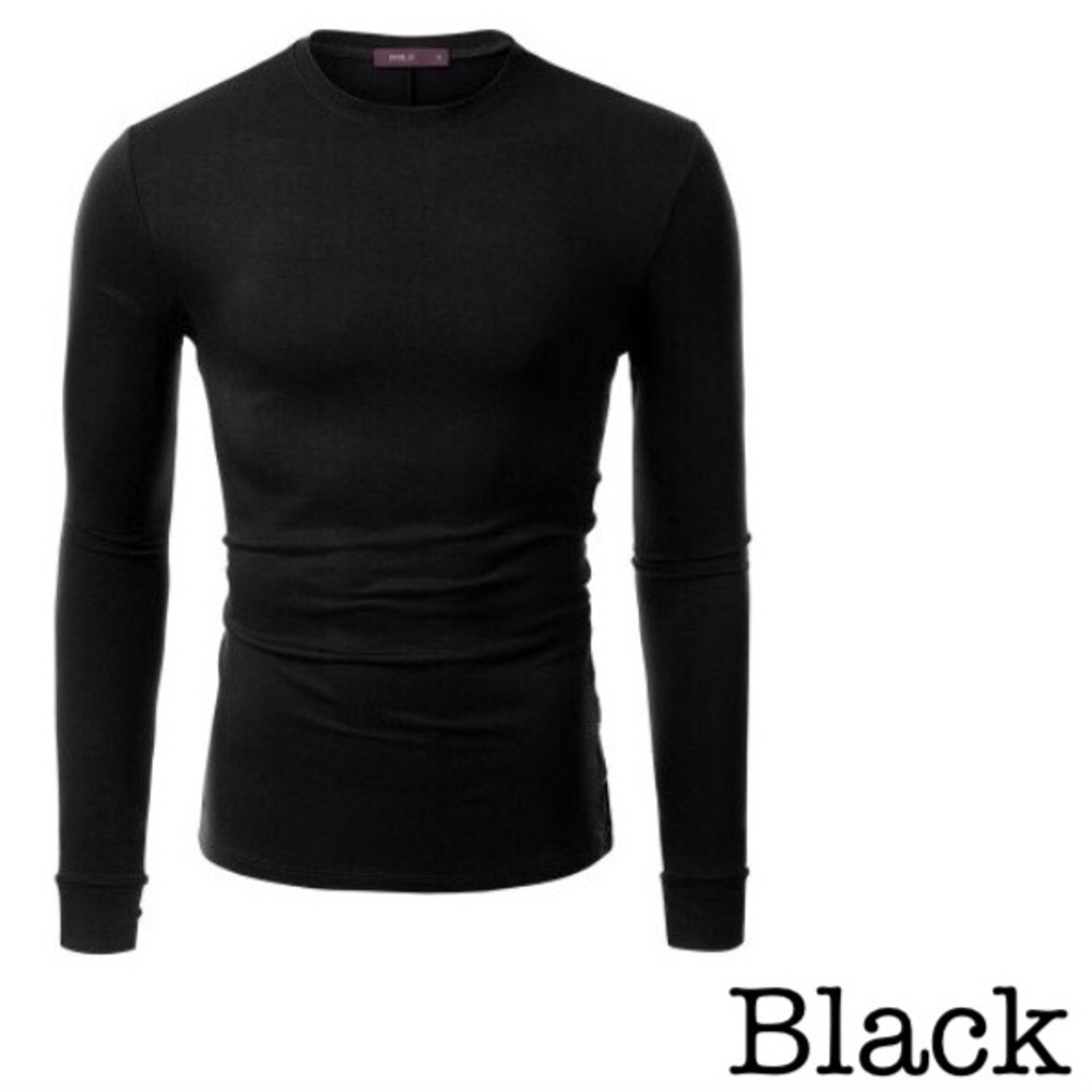Men’s Long Sleeve Snap Slit Hem Muscle Shirt